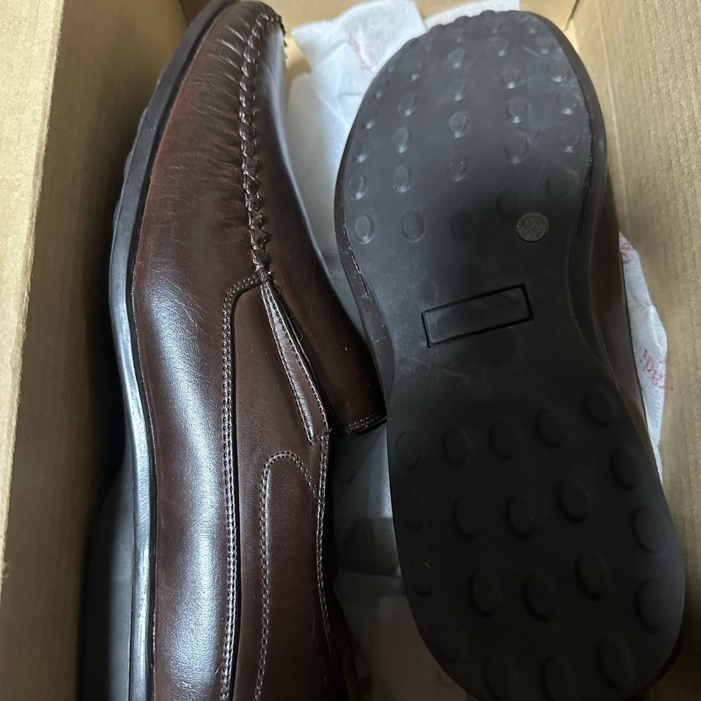 Franco Sarto Brown Leather Loafers Slip-Ons
